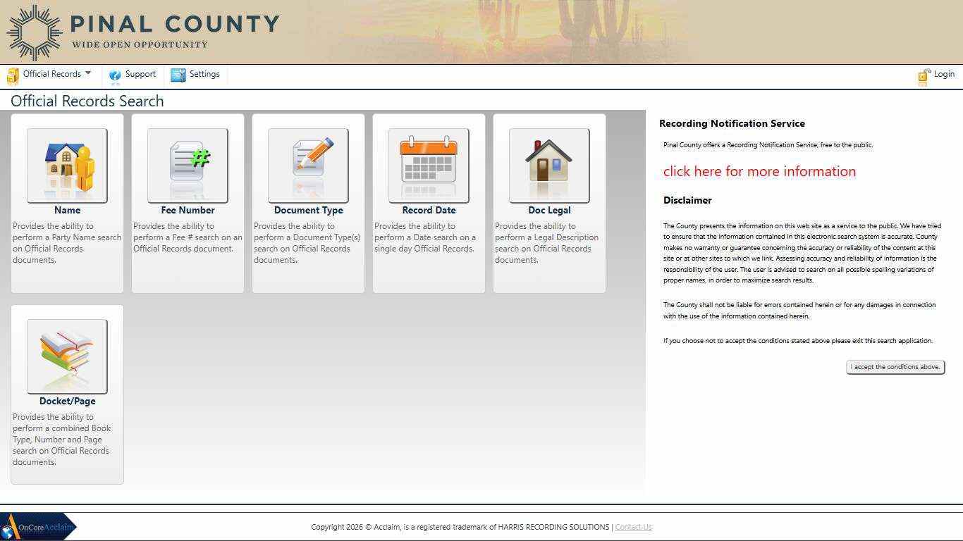 Pinal County Recorded Document Search