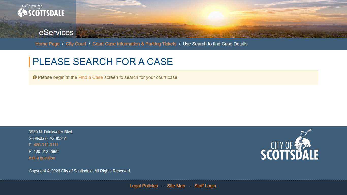 City of Scottsdale - Use Search to find Case Details